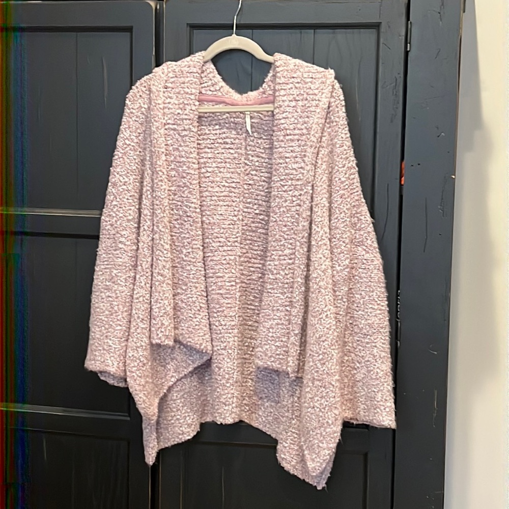 Beautiful free people shawl collar Lavender specked